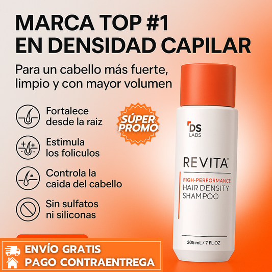 DS LABS REVITA™: Shampoo redensificante Diario que Limpia, Fortalece y Da Volumen al Cabello Afinado.