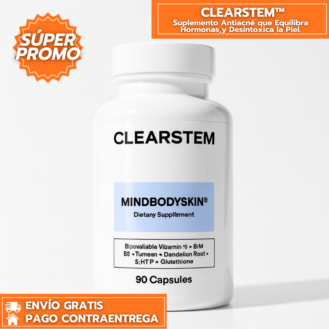 MINDBODYSKIN: Suplemento Natural Antiacné que Equilibra Hormonas, Mejora la Digestión y Desintoxica la Piel desde Adentro.