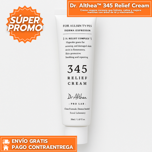 Dr. Althea™ 345 Relief Cream: Crema vegana coreana que hidrata, calma y mejora manchas con árbol de té y niacinamida.