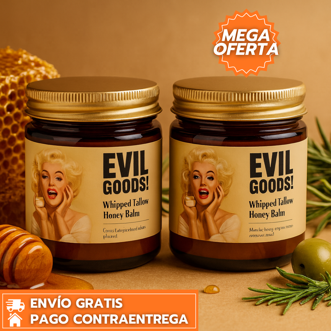 OFERTA ESPECIAL 2×1: Sebo de Res - EVIL GOODS™ ORIGINAL Natural que Suaviza, Hidrata y Repara Piel Seca.