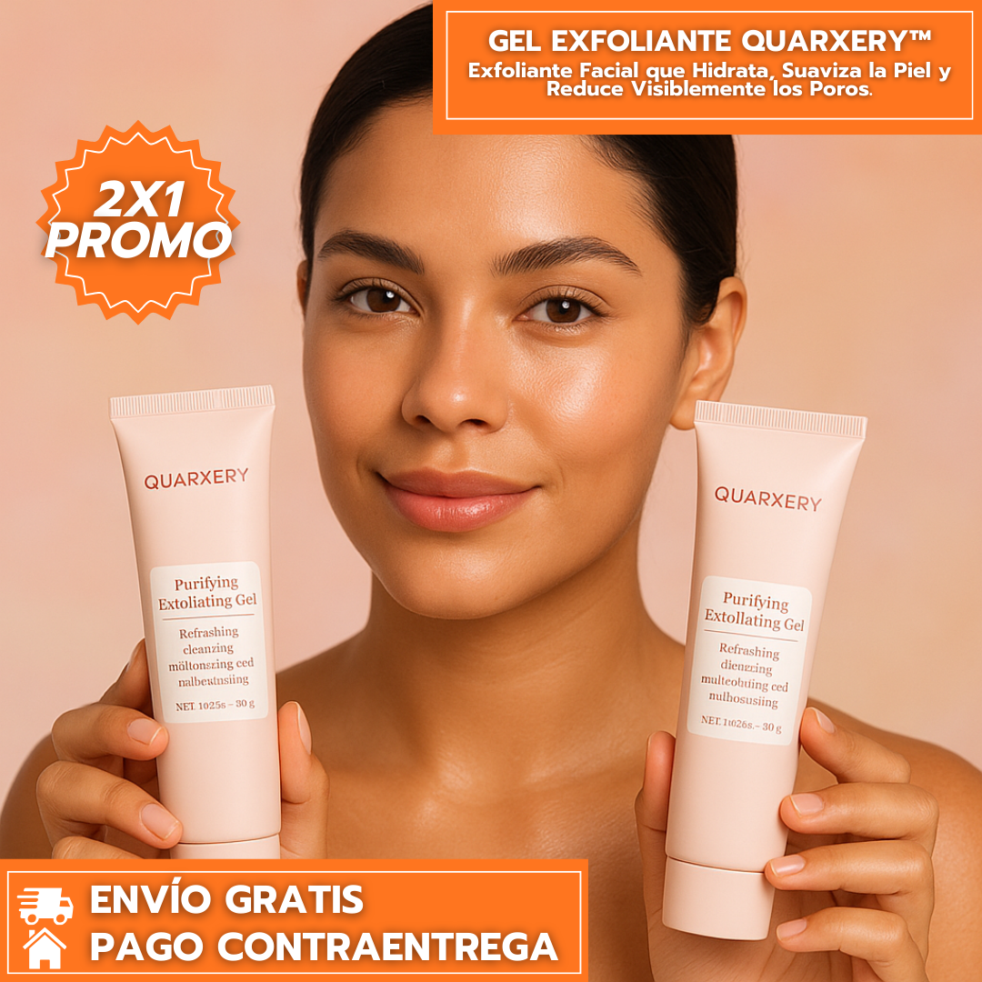 Oferta Especial: 2X1 GEL EXFOLIANTE QUARXERY™: Exfoliante Facial que Hidrata, Suaviza la Piel y Reduce Visiblemente los Poros.