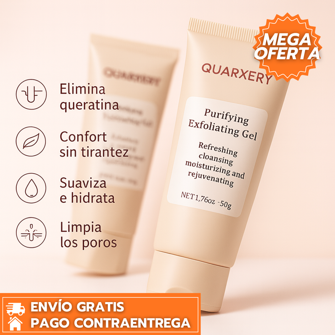 Oferta Especial: 2X1 GEL EXFOLIANTE QUARXERY™: Exfoliante Facial que Hidrata, Suaviza la Piel y Reduce Visiblemente los Poros.