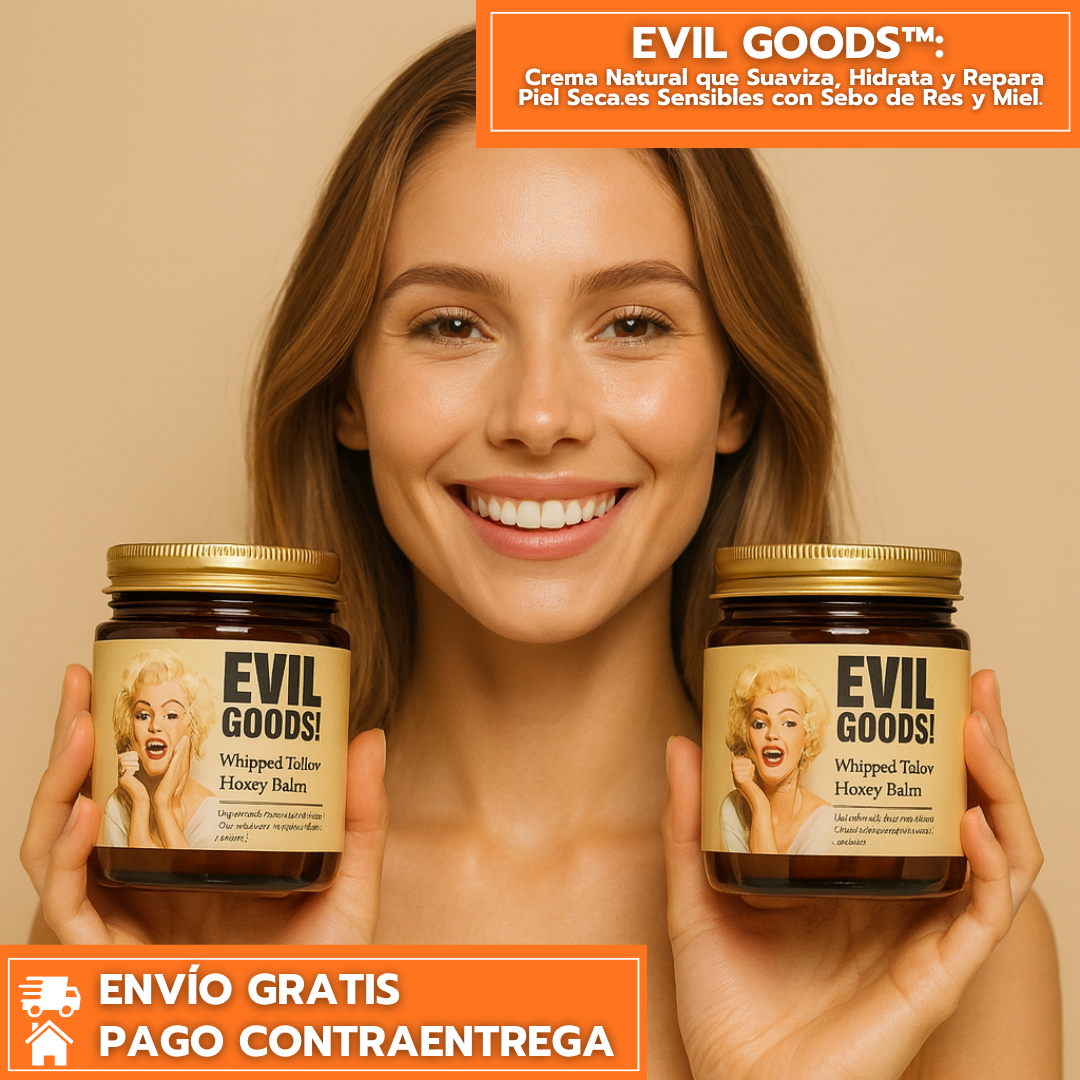 OFERTA ESPECIAL 2×1: Sebo de Res - EVIL GOODS™ ORIGINAL Natural que Suaviza, Hidrata y Repara Piel Seca.