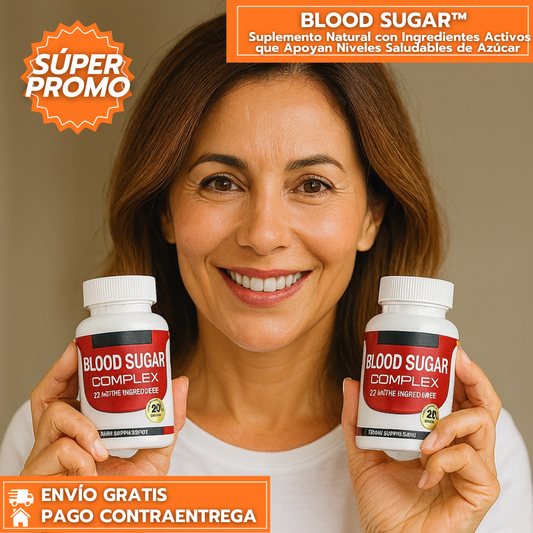Oferta Especial: 2X1 BLOOD SUGAR COMPLEX: Suplemento Natural que Ayuda a los Niveles Saludables de Azúcar