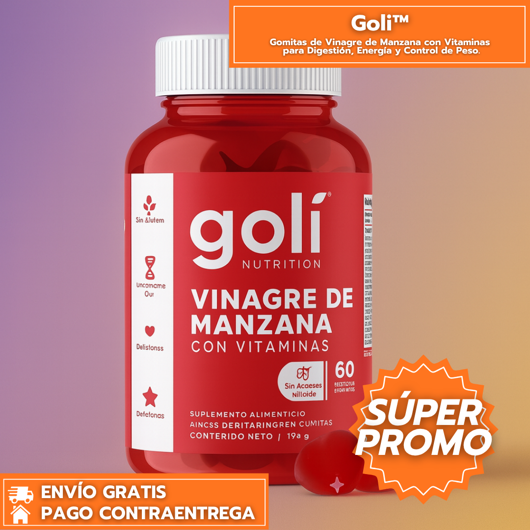 Goli™: Gomitas de Vinagre de Manzana con Vitaminas para Digestión, Energía y Control de Peso.