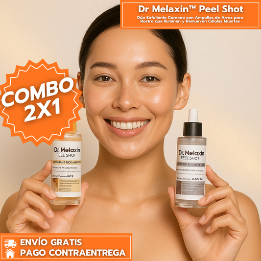 Oferta Especial 2x1: Dr Melaxin™ Peel Shot 60ml: Dúo Exfoliante Suave de Arroz Coreano para Rostro y Cuerpo